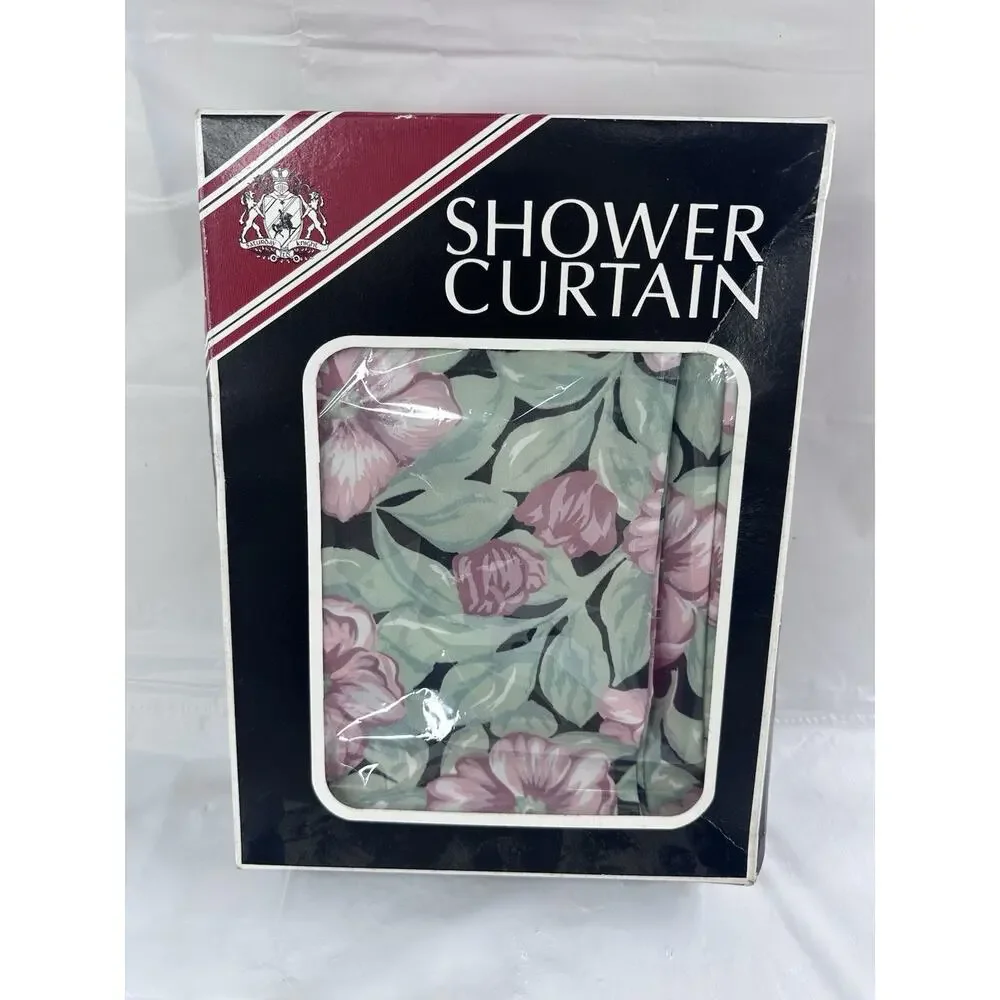 Saturday Knight Ltd. Shower Curtain Dynasty II Floral Cottagecore Teflon Vtg